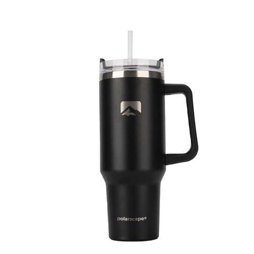 polarscape 40oz Tumbler with Straw and Lid, Insulated Travel Mug, BPA Free, Leak Proof, Dishwasher Safe, Stainless Steel