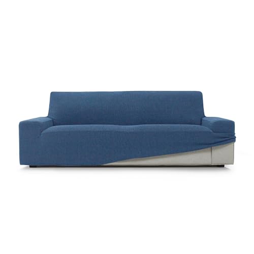 Housse de canapé 4 places extensible bleu ciel avec mousse d'ajustement - 2