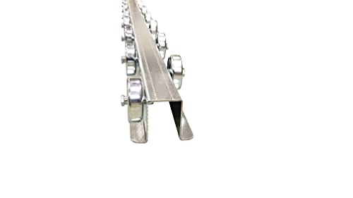 Galvanized Flow Rail | 5' Steel Skate Wheels Conveyor Rail | Staggered #TOP2