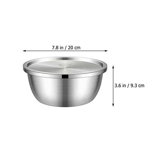 Tazón Mezclador de Acero Inoxidable con Tapa Hermética 7.8 in miniatura 2