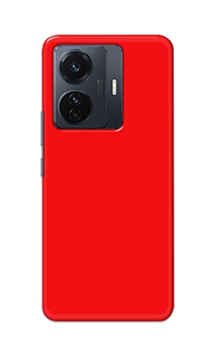 Image of Printed Hard Back Cover Case for Vivo iQOO Z6 Pro 5G | Vivo T1 Pro 5G | Vivo S15e Back Cover (Plain Red) -1803