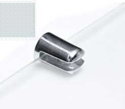 Półka szklana 500mm x 100mm 6mm hartowana z zakrzywionymi narożnikami i podporami w chromowanym wykończeniu