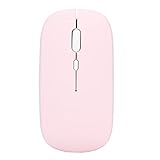 Wireless Mouse, Ultrathin Portable Gaming Office Computer Accessories with Wireless Transmission, Three Level DPI, 800-1200-1600DPI, Long Service Life (Pink)