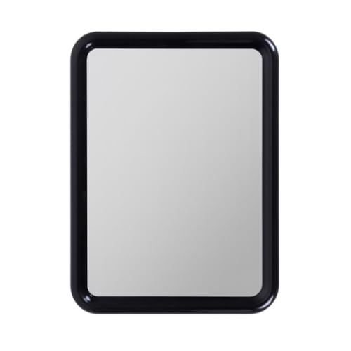 Premium Tabletop Makeup Mirror Vanity Handheld Desk Square Cosmetic Beauty Clear Glass Lightweight Portable Ideal for Dressing Table Minimalist Skincare and Travel Use Black13x18 cm(1pk)
