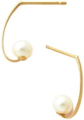 [テイクアップ ピュア] Palette K18・K10タンスイパールアーチベースピアス(YG) イエローゴールド（YG） **