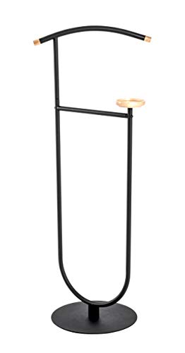HAKU Möbel aparcacoches haya, negro, Madera maciza, metal - Dim.: AN 45 cm x AL 115 cm x P 34 cm, Estilo: Moderno