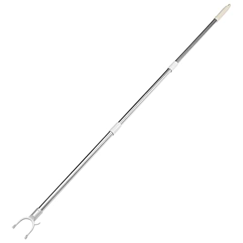 Cabilock Percha Telescópica Tenedor Perchas Palos Empalmables Prenda de Acero de Alto Alcance Extensible Cortina Tenedor de Vestir Beige Colgar Aire de Alcance Múltiple Y Tensión Cover