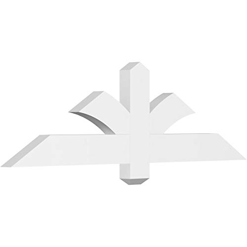 Ekena Millwork GBP048X14X0204RED00 Redmond Architectural Grade PVC Gable Brackets 48"W x 14"H x 2"D x 4"F, 7/12 Pitch