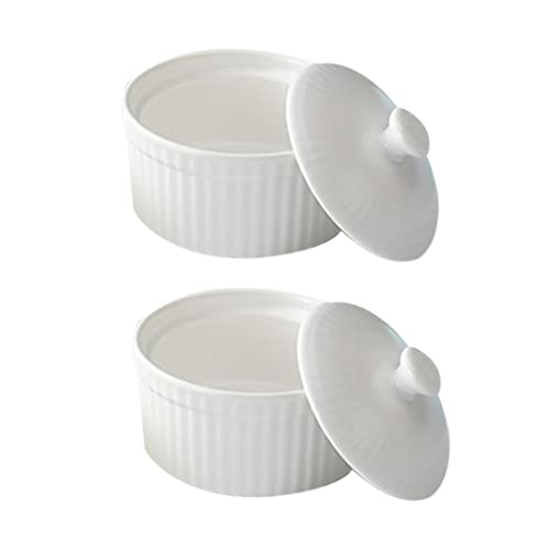 Zerodeko 2pezzi Ciotole Ceramica Per Dessert Per Mousse Budini e Pudding e Facili Da Pulire Adatte Per Cottura Al Forno e Steaming