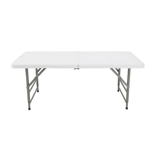 Table pliante de hauteur réglable 122 cm avec plateau robuste pliable blanc - 6