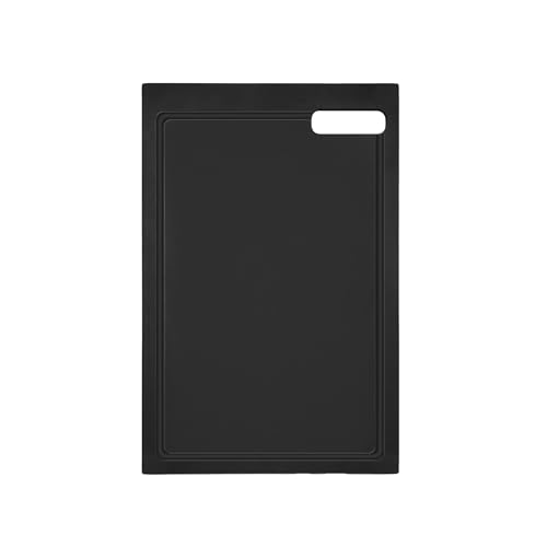 Tabla de cortar negra rectangular de resina con mango miniatura 1