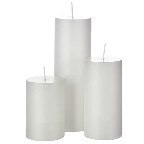 Shihanee 108 Pcs Pillar Candles and Glass Cylinder Vases Clear Cylinder Holders for Slim Pillar Candles Table Decorations, Total 54 Sets(White,108 Pcs)