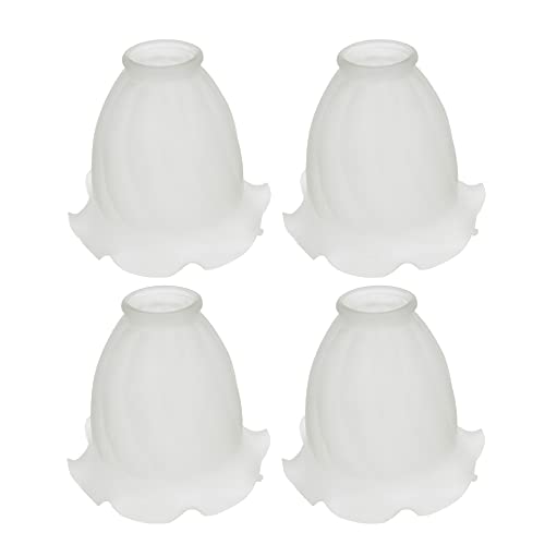 Image of Aspen Creative 23017-4A Transitional Frosted Ceiling Fan Glass Shade.2-1 /8 inchFitter.Size:5-1 /8 inchD x 5-1 /4 inchH.4Pcs /Pack