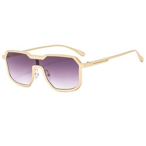 Lunettes de soleil une pièce métallisées rétro protection UV totale