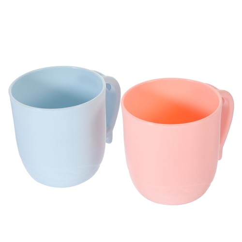 TOPPERFUN 2Piezas Vasos Adorables para Enjuague Bucal y Cepillos Colores Infantil y Uso Práctico