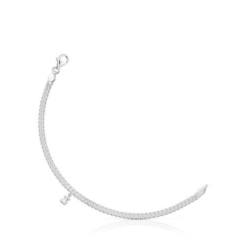 TOUS Pulsera de Plata de Primera Ley para Mujer y Oso de 5,35mm, y 17.5 cm de Largo, Colección Bold Bear