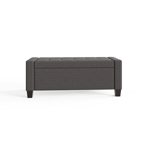 GFW Verona Ottoman Blanket Storage Box, Charcoal Grey - Image 6