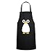 Spreadshirt Lustiger Pinguin Kochschürze, Schwarz