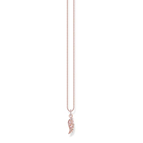 KE2168-323-9-L45V - Collana da donna in argento sterling 925 placcato oro rosa 750 lunghezza 45 cm colore: Oro rosa 45 cm Argento Oro Rosa Zirconia cubica
