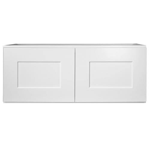 Image of Design House Brookings Kitchen Bridge Cabinet, Soft-Close Doors, Shaker Style, Solid Wood Face & Door Frame, Finished Interior, Easy-To-Assemble, White, 30.0 in. W x 12.0 in. H x 12.0 in. D, 561621