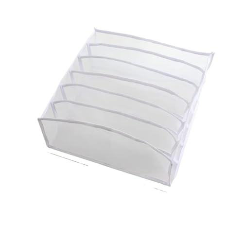 PSNKLMM Caja de almacenamiento ropa interior, calcetines tipo cajón, sujetador, armario a cuadros separado, acabado for el hogar #2942(White 6 grid,2PCS)