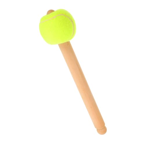 Baqueta Toddmomy para batería con mango ergonómico de madera y cabeza de pelota de tenis, color beige, 27 cm miniatura 1