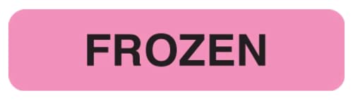 Doctor Stuff Frozen Labels for Color-Coded Laboratory Freezer Storage Systems, 1-1/4" x 5/16", Fluorescent Pink/Black, Permanent Adhesive, 250 Labels/Box