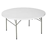 Générique Table Pliante Ronde avec poignée L 154 x H 74 Blanche