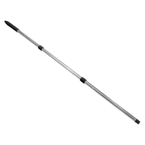 ULDIGI Stainless Steel Mop Rod Threaded Mop Replacement Pole German Threading Mop Replacement Pole Three-Section Universal Handle Stainless Steel Handle for Brushes Plastic Black