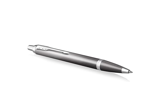 Stylo à bille PARKER IM Rituals gris chromé de qualité supérieure gravé