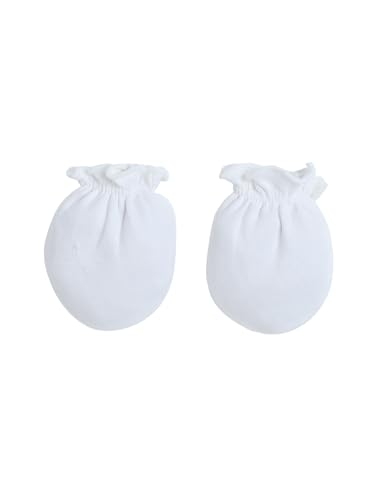 Image of Baby Eli Cotton Newborn Mittens (Picot Wrist) Set of 6 for Baby Boys & Girls 0-6 Months | Soft and Cozy Unisex Infant Gloves | Assorted Baby Hand Gloves | Adjustable Scratch Protection