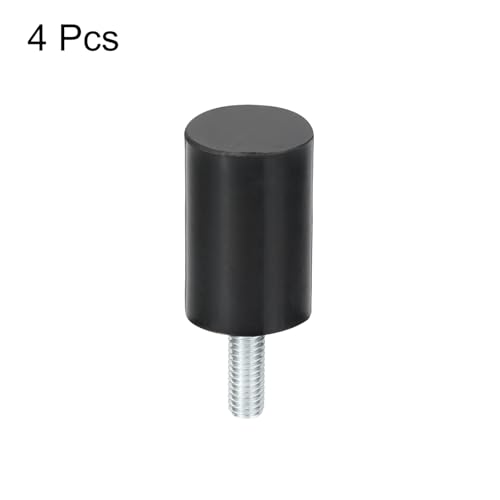 QUARKZMAN M6 Gummipuffer Gewindegummibuchsen, Schwingungsisolatoren, Zylindrischer Stoßdämpfer mit Stiften 20 x 30mm 4 Stück