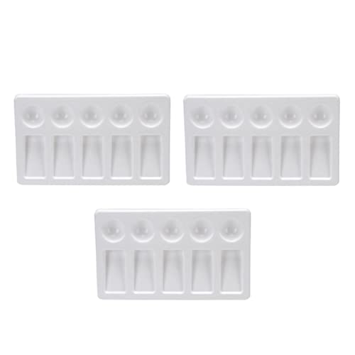 HIAKDOFT 3 Pcs Plastic Color Mixing Palettes Watercolor Pigment Trays Material with Smooth Surface Rounded Corners Easy to Clean for Calligraphy and Painting Art Supplies