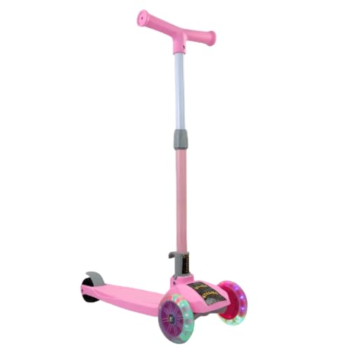 Monopattino per bambini 3+ anni con luci LED lampeggianti – regolabile in altezza, pieghevole e stabile, ruote luminose | FLASHRIDE