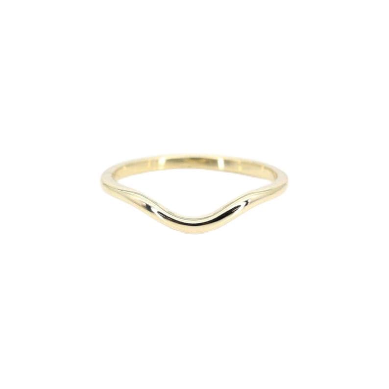 14k Curved Engagement Band | Real Gold Wedding Band | 1.6MM Curved Wedding Ring | 14k Gold Ring | Contour Bands | Stack Rings | Curve Bands - GJH122