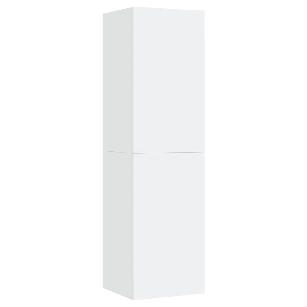 Mueble de TV colgante blanco 30,5 x 30 x 110 cm de material de madera moderno con 2 estantes, soporta hasta 60 kg, ahorra espacio, para salón, dormitorio, pasillo