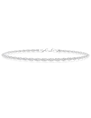 nometo 925 Sterling Silver Rope Chain Bracelet Box Chain Bracelet 2mm3mm5mm Gold/Silver Bracelet for Men Women Silver Bracelet 6.5-9 Inches