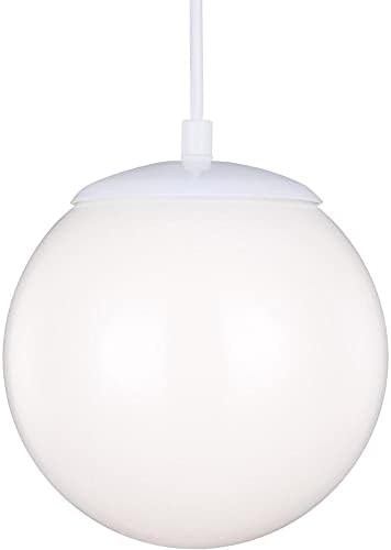 Sea Gull Lighting Generation Lighting 602293S-15 Transitional LED Pendant from Seagull-Leo-Hanging Globe Collection in White Finish