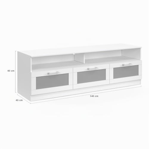 Meuble TV 140 cm VITO portes g - vue 3