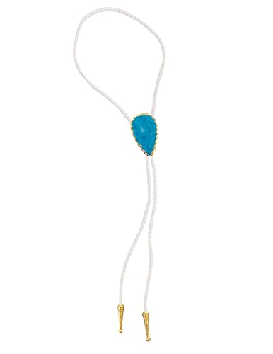 Image of Daisy Del Sol Gemstone Bolo Tie Braided Vegan Faux Leather Natural Stone Gold Handmade Necklace Adjustable Boho Western Jewelry