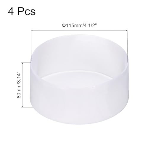 Image of uxcell 4pcs Rubber End Caps 115mm (4 1 /2 Inch) ID x 80mm(3 1 /8 Inch) H Vinyl Round End Cap Cover Screw Thread Protectors Clear