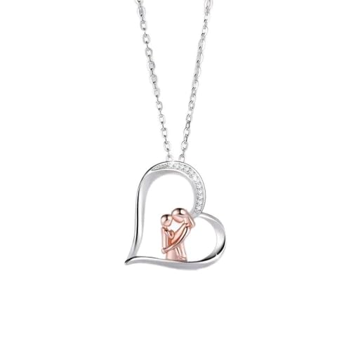 Collier argent 925 cœur anti-allergie pour maman et fille
