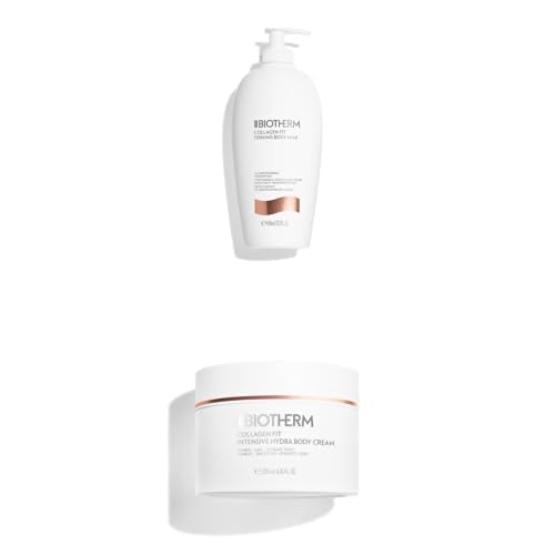 Biotherm Collagen Fit Duo Routine Corps Fermeté - Lait Hydratant & Raffermissant 400ml + Crème Corps Hydratante 200ml - Enrichi en Biotech Plankton, Peptides de Collagène, Caféine et Céramides - Coffr