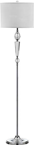 SAFAVIEH Lighting Collection Savannah Clear Crystal/ Chrome 60-inch Living Room Bedroom Home Office Standing Floor Lamp (LED Bulb Included)