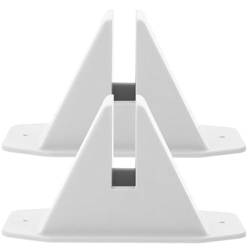 BESPORTBLE Kunststoff Zaunsockel 2 Stück Weiß mit Befestigungsfuß Wetterfest für Kleine Gartenzäune Zaunhalter Stabil und Poliert Terrasse Außenbereich