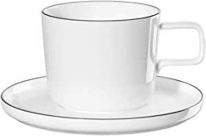 EKM Living ASA Kaffetasse oco ligne noire OCOLIGNE 0,2l 2029113 ! Vorteilsset beinhaltet 4 x den genannten Artikel und Set mit 4 Edelstahl Strohhalme