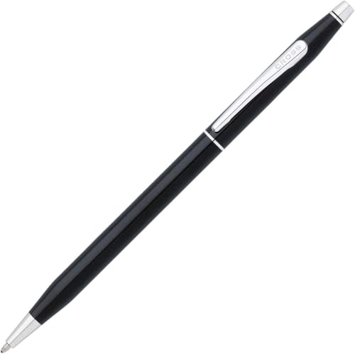Image of Cross Classic Century Lustrous Black Lacquer and Polished Chrome Appointments Refillable Ballpoint Pen Presented in a Luxury Gift Box