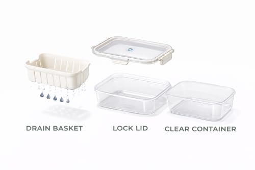 Image of Vasukie Divided Fridge Storage Boxes With 4 Serving Veggie Tray with Lid and Handle, Fridge Organizer with Removable 4 Compartment, Fridge Storage Containers (1 Small Compartment - 1PC)
