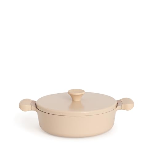 CREATE Pot Studio Faitout en aluminium de Ø 26 cm avec revêtement céramique sable/antiadhésif, adapté à tous les types de cuisines, résistant et durable, facile à nettoyer, sans PFOA