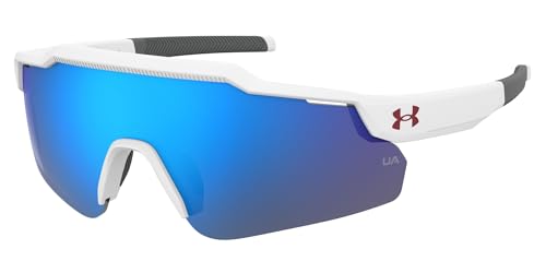 Lunettes Under Armour UA LEVELUP JR blanc mat bleu avec verre 99 mm